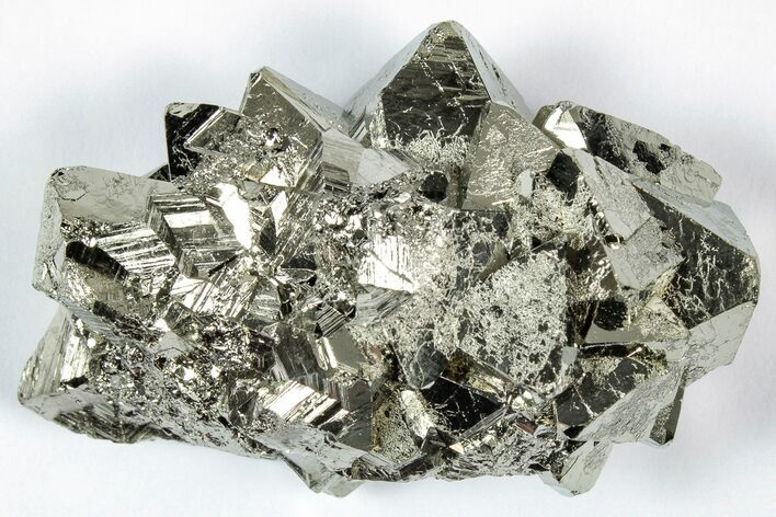 Gleaming Octahedral Pyrite Crystal Cluster - Peru #352303